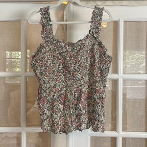 Floral smocked peplum top